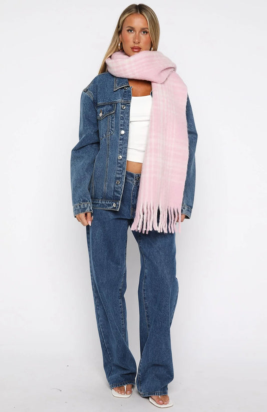 Joss Scarf Pink Plaid