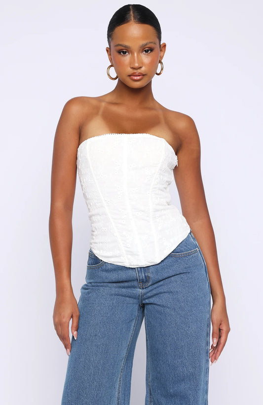 Snowdrop Strapless Bustier White