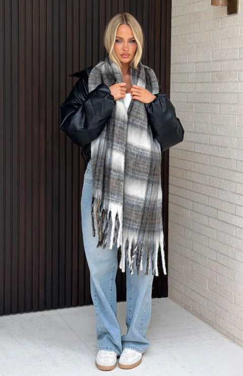 Farley Scarf Cappuccino Plaid